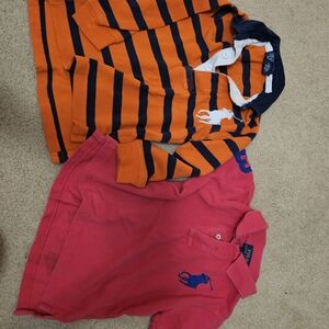 Ralph Lauren Kids Polo Shirts in Orange and Pink